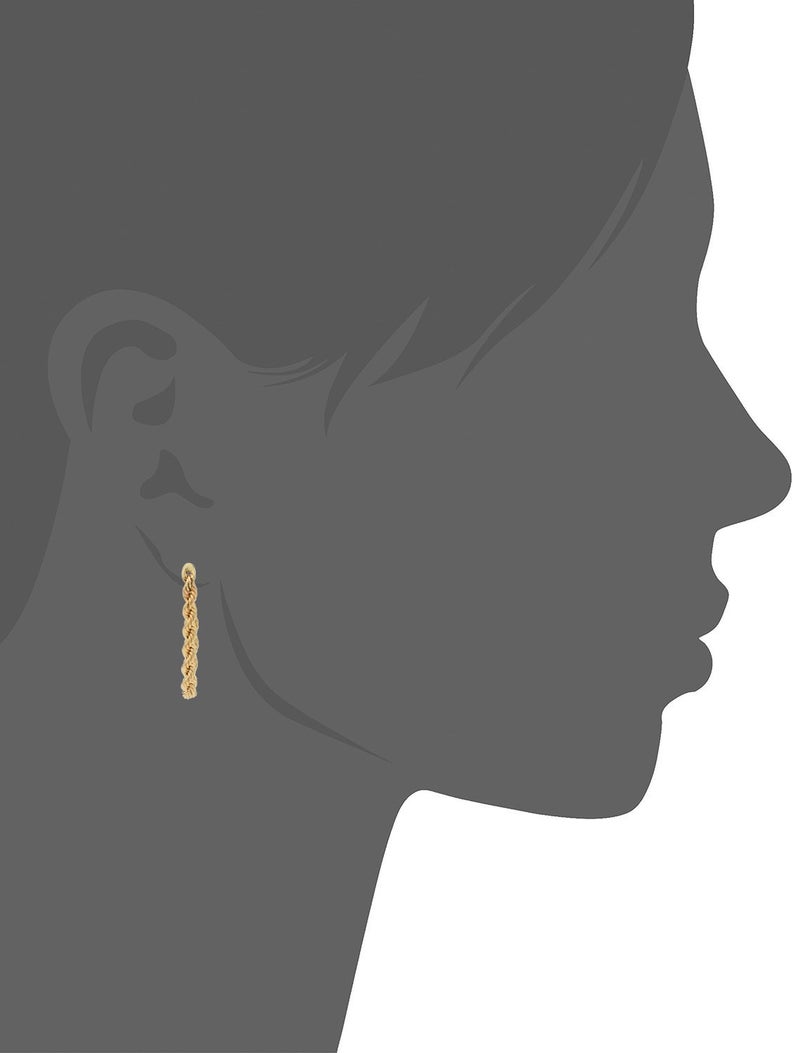 Kooljewelry 14k Yellow Gold Rope Chain Earrings - Image 4